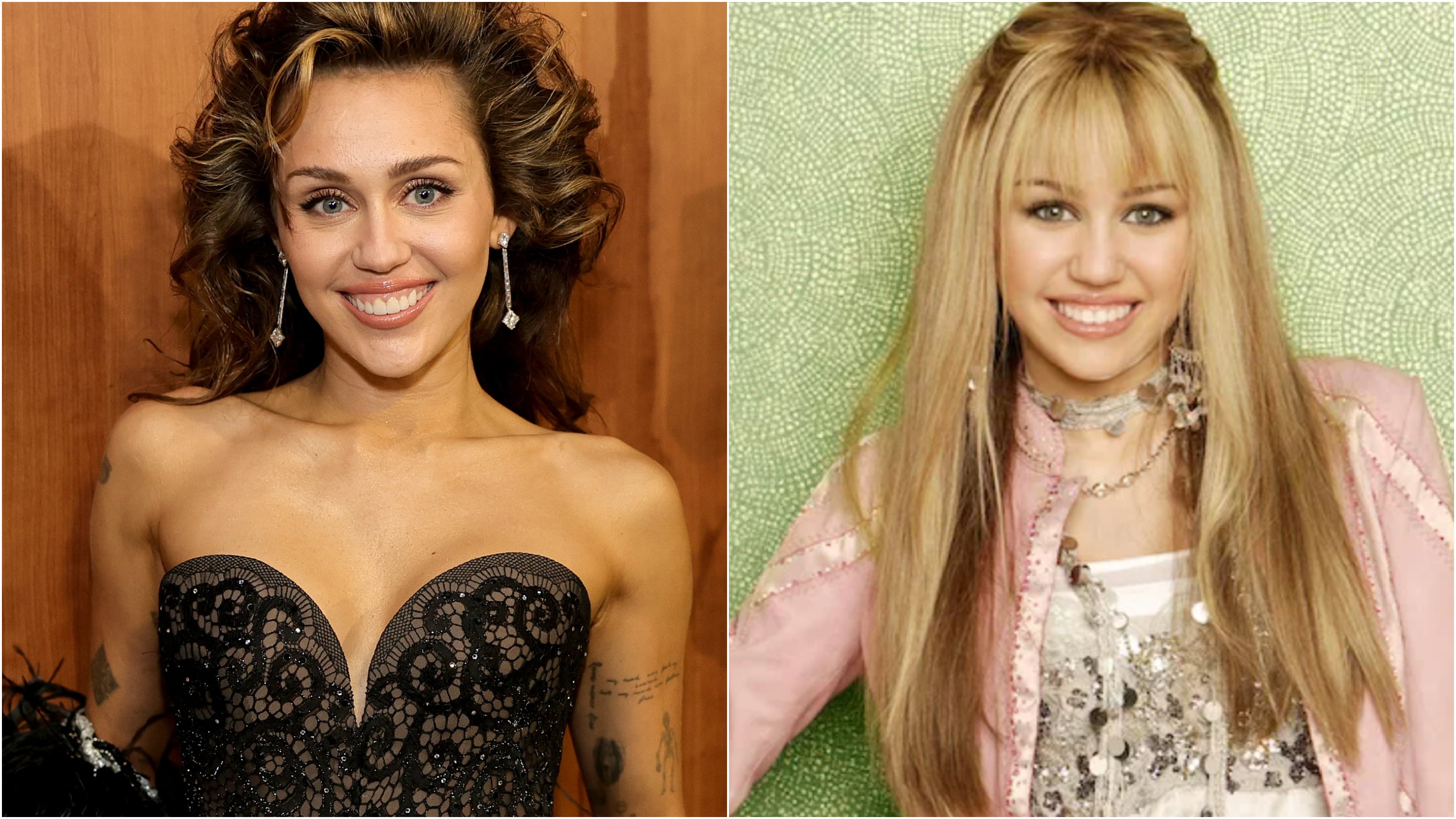 Miley Cyrus and Miley Cyrus as Hannah Montana