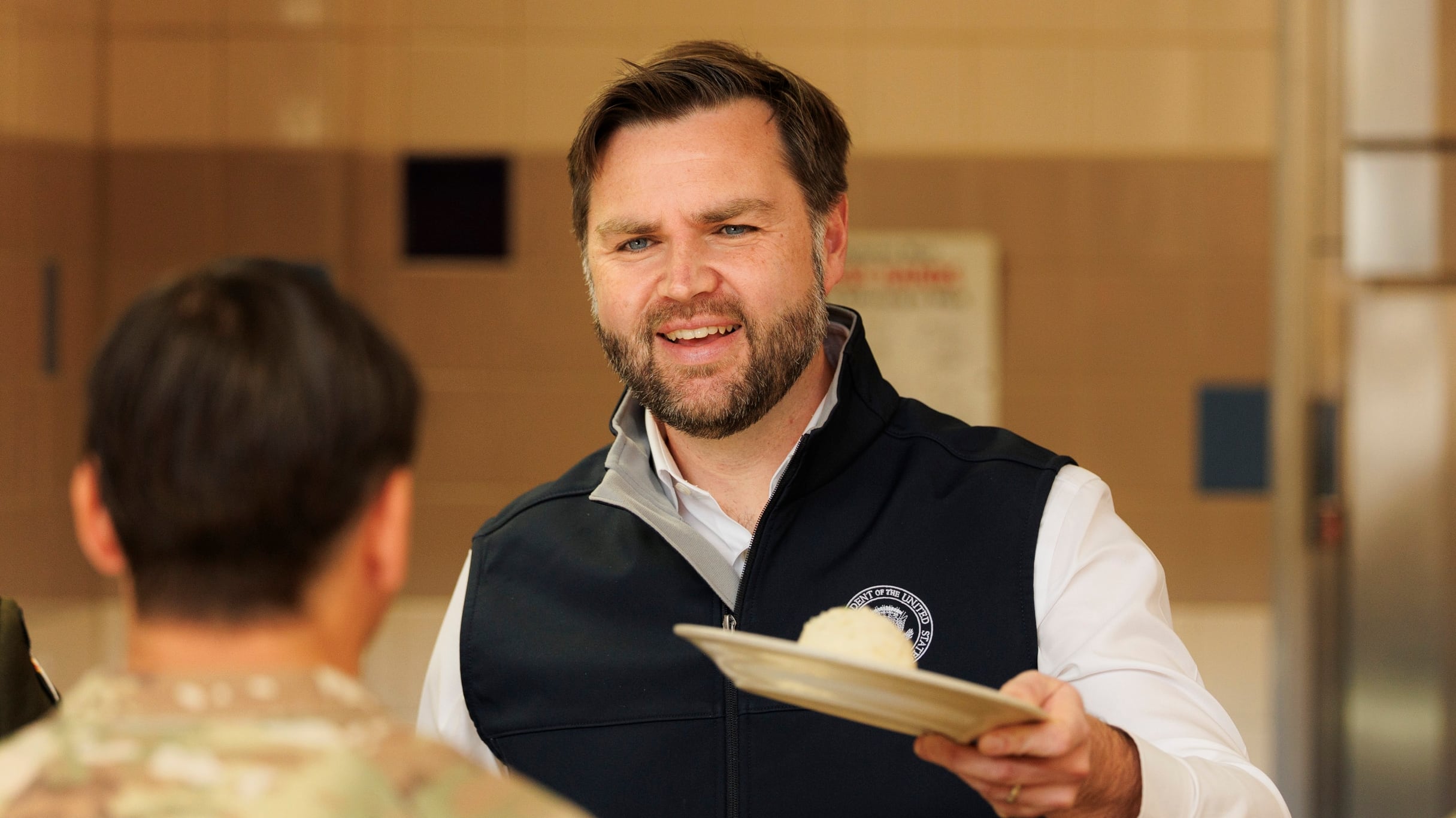 Vance Performs Turkey of a Thanksgiving Skit to Troops